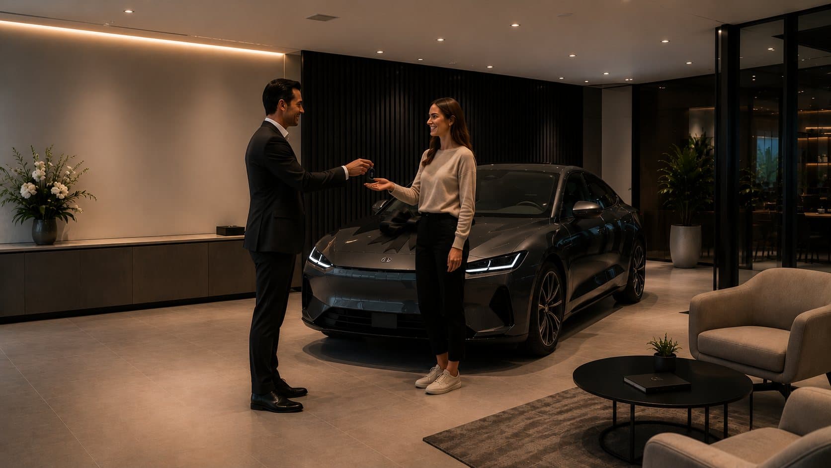 Vehicle handover at the Aurora showroom