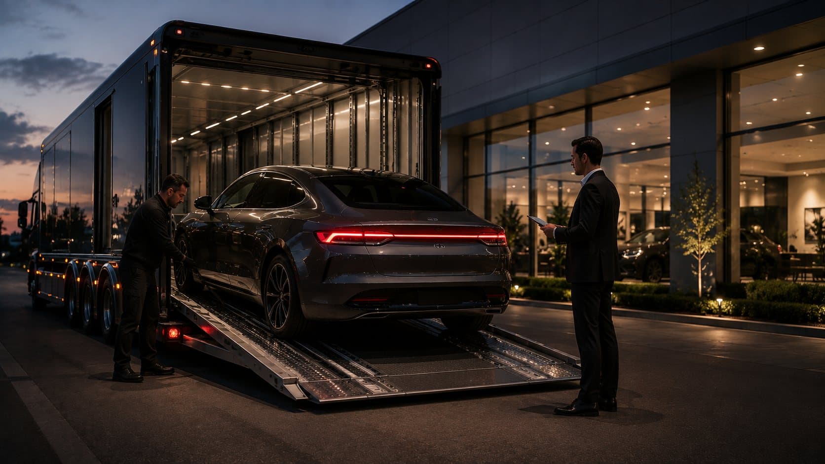 Vehicle delivery at the Aurora showroom